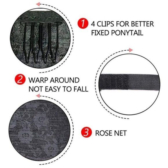 Ponytail Extensions Long, 20 Inch, Black - Picture 5 of 9